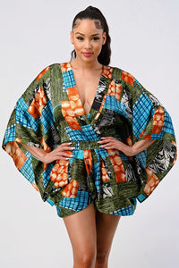 Vibrant Kimono Sleeve Romper - REVE DORES