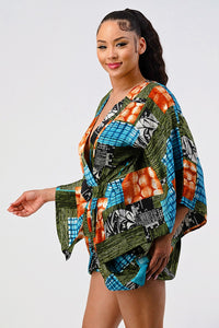 Vibrant Kimono Sleeve Romper - REVE DORES