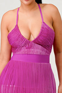HOLIDAY COLLECTION FRINGE BODYCON BANDAGE DRESS - ATHINA
