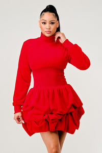 Elegant long-sleeved dress offering allure and seasonal versatility by Rêve Dorés