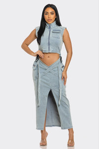 Modern Edge Denim Co-ord Dress | Rêve Dorés