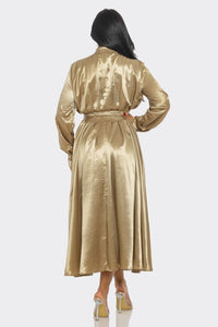 Satin Bow-Tie Midi Dress - ATHINA