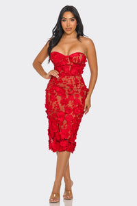 Scarlet Floral Applique Dress - REVE DORES
