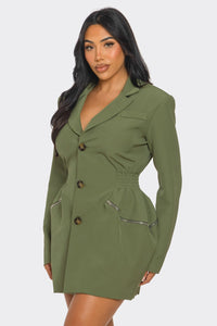 Tailored Utility Blazer Dress - ATHINA
