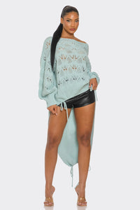 Oversized Knit Asymmetrical Sweater - ATHINA
