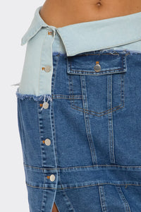 Deconstructed Denim Maxi Skirt - REVE DORES