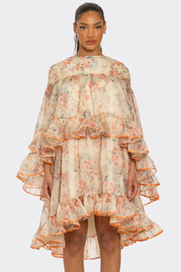 Enchanted Garden Ruffle Layered Dress - REVE DORES