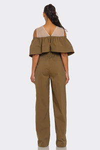 Dual Essence Off-Shoulder Utility Jumpsuit - REVE DORES
