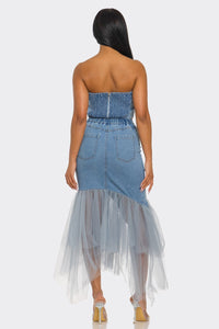 Denim Dreams Tulle Midi Set - REVE DORES
