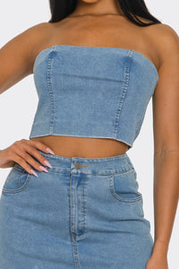 Denim Dreams Tulle Midi Set - REVE DORES