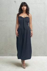 Strapless Wide-Leg Jumpsuit – Black