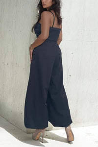 Strapless Wide-Leg Jumpsuit – Black