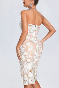 Scarlet Floral Applique Dress - REVE DORES